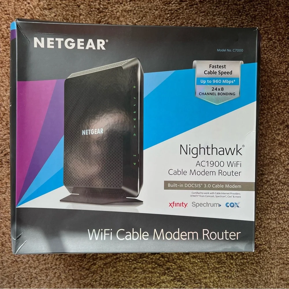NETGEAR Nighthawk Cable Modem WiFi Router AC1900 Built-In DOCSIS - Picture 11 of 15